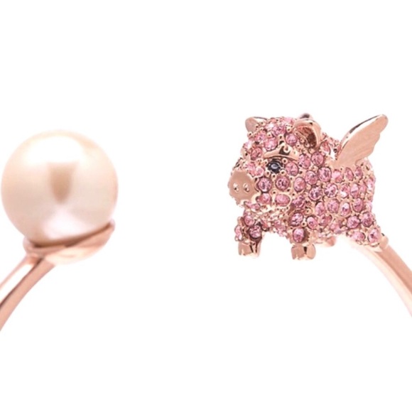 KATE SPADE • Imagination Pig Cuff Rose Gold Bracelet - Picture 3 of 6